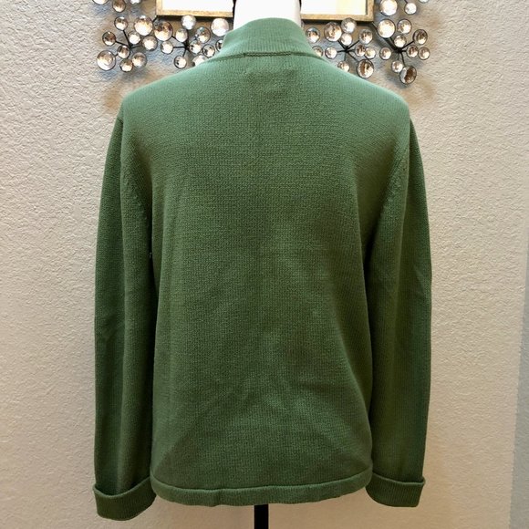 Classic 90s Pea Green Cotton Jacket - Size Women's M - Picture 6 of 7